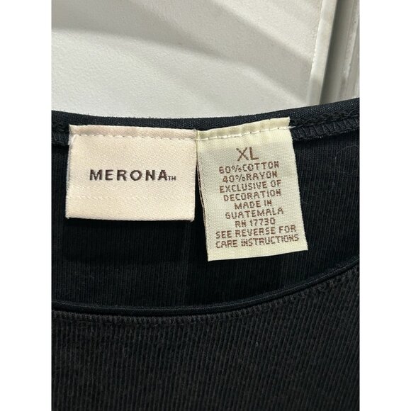 Merona Black Short Sleeve T Shirt XL Cotton Blend Versatile Comfortable Minimal - Picture 5 of 9